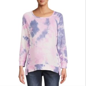 Time and Tru • Pink & Purple Tie Dye • Side Snap • Maternity Sweatshirt